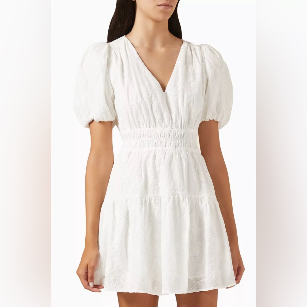MINKPINK White Puff Sleeve Mini Sundress